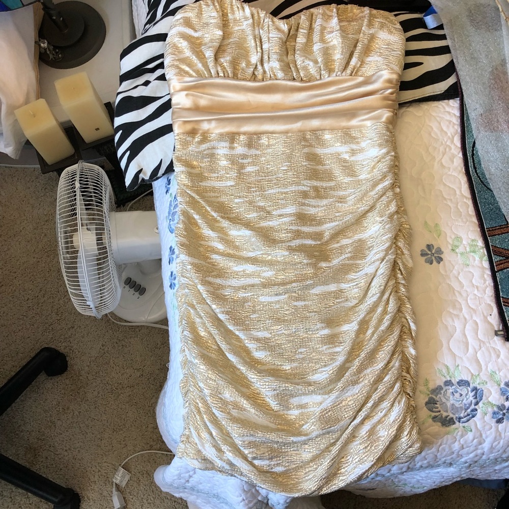 White and Gold tight dress